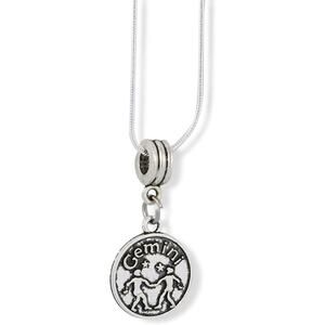 Gemini Astrology Horoscope Charm Snake Chain Necklace